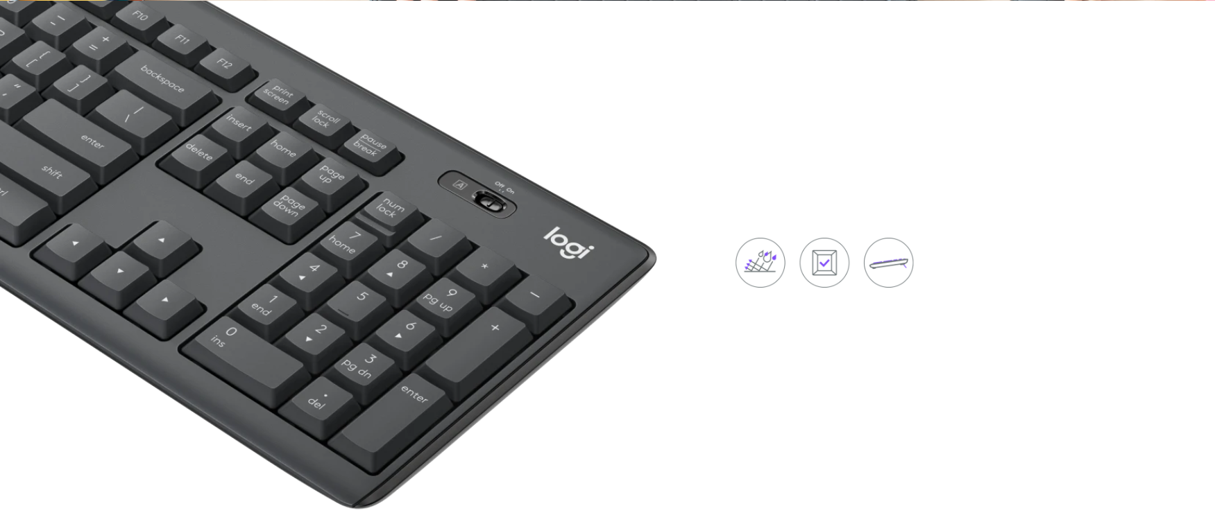 Bộ bàn phím + chuột không dây Logitech MK295 màu đen (USB/SilentTouch) có thiết kế bền bỉ